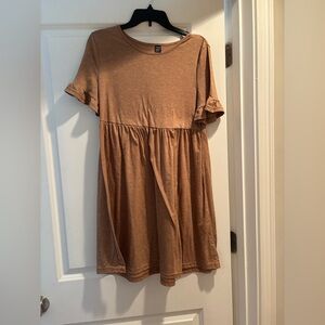 Casual Brown Short Sleeve Dress